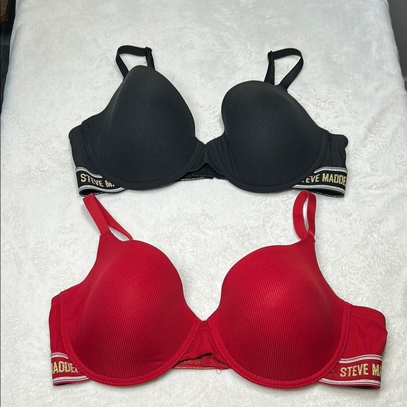 Steve Madden Bra Women's 40C Black/Red Signature Logo Underwire Bra *2 For 1* - Picture 1 of 13